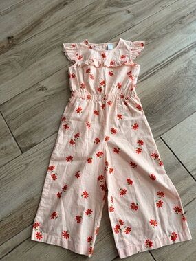 Harper Pink Floral Ruffle-Shoulder Wide-Leg Jumpsuit